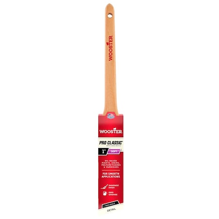 1 Angle Sash Paint Brush, White China Bristle, Sealed Maple Wood Handle